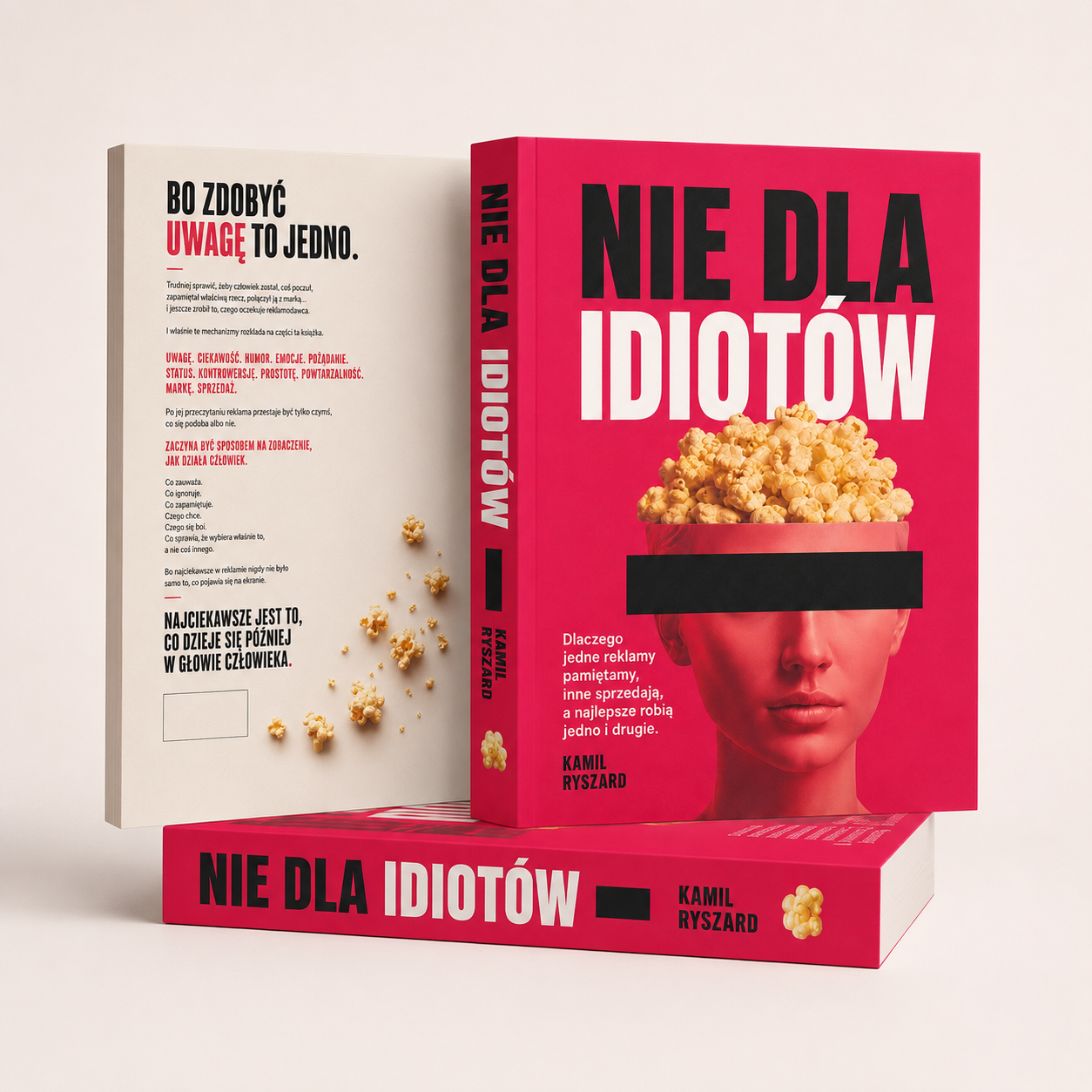 Przód, tył i grzbiet książki „Nie dla idiotów”